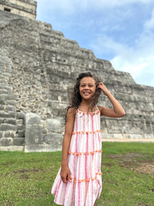 6yrs Strappy Tiered Sun Dress in Chichen Itza