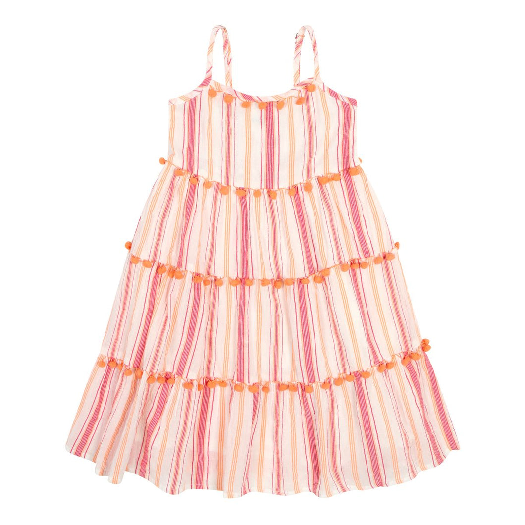 6yrs Strappy Tiered Sun Dress in Chichen Itza