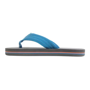 Kids Grombow - Soft Rubber Top Sole with 1" Strap Pinline in Blue /Orange Pinline