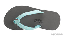 Kids Grombow - Soft Rubber Top Sole with 1/2" Narrow Strap and Pin line in Aqua