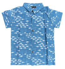 Ocean Blue Button Down Aloha Shirt