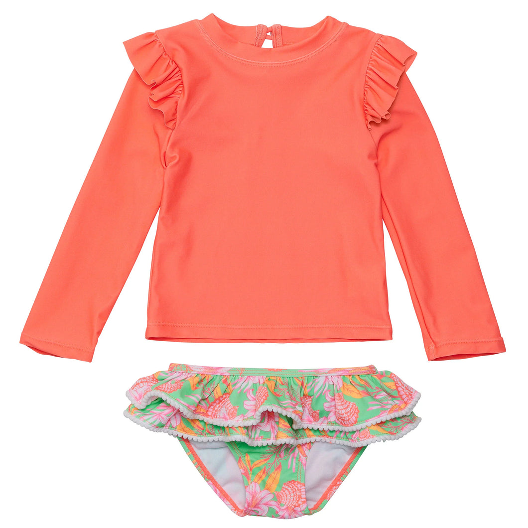 Coastal Shells Sustainable Long Sleeve Ruffle Set