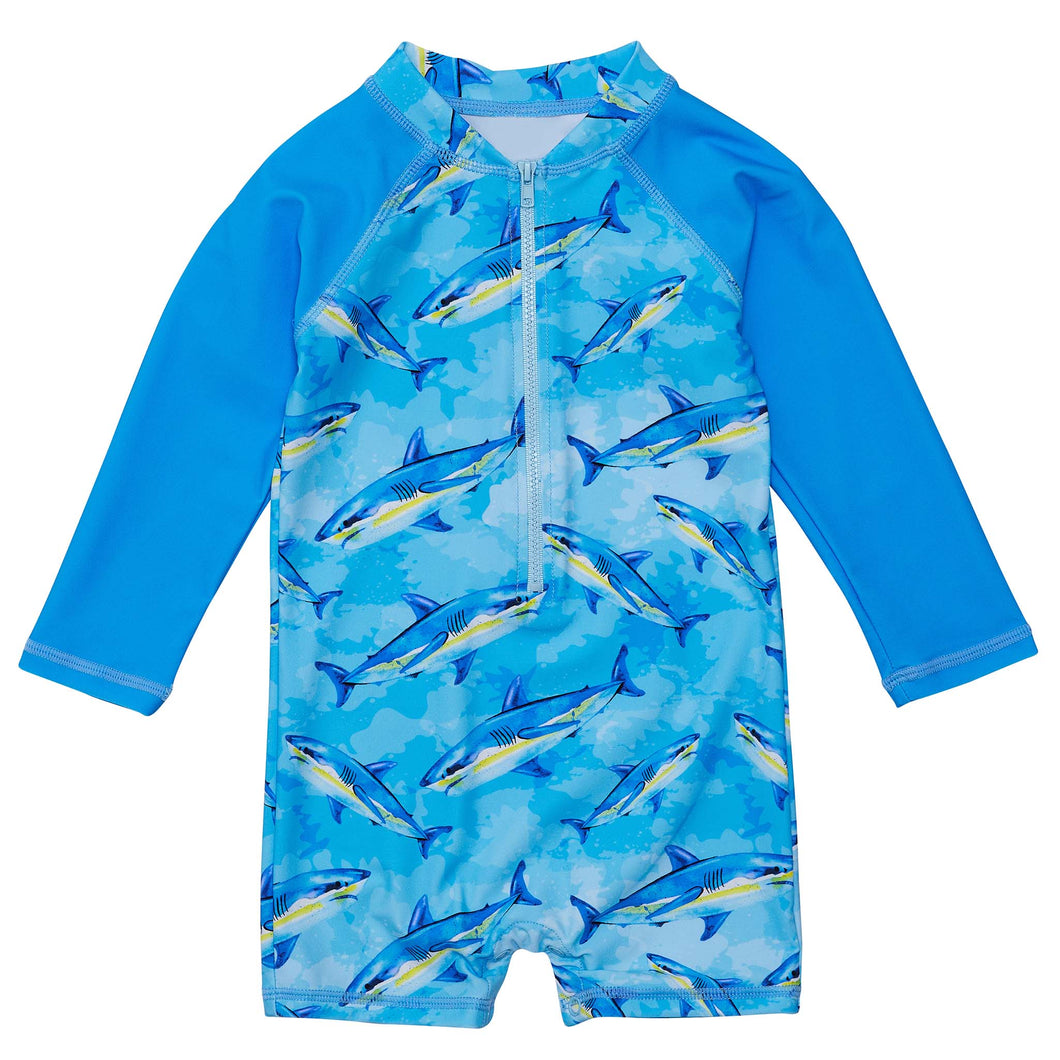 Jawsome Waves Long Sleeve Sunsuit