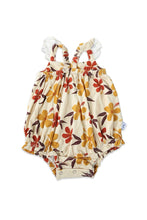 Autumn Hibiscus Bubble Bamboo Romper