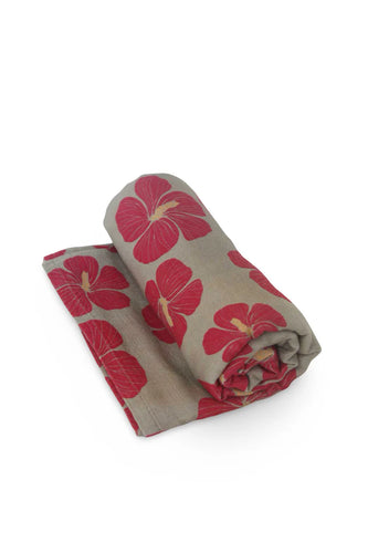 Mele Hawaiian Aloha Theme Bamboo Organic Cotton blend Swaddle Blanket