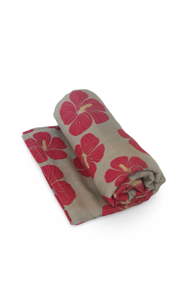 Mele Hawaiian Aloha Theme Bamboo Organic Cotton blend Swaddle Blanket