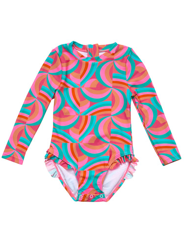Geo Melon Sustainable Long Sleeve Surf Suit