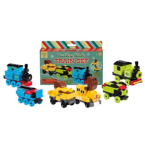 Train Set Building Blocks (Blue, Yellow, Green)