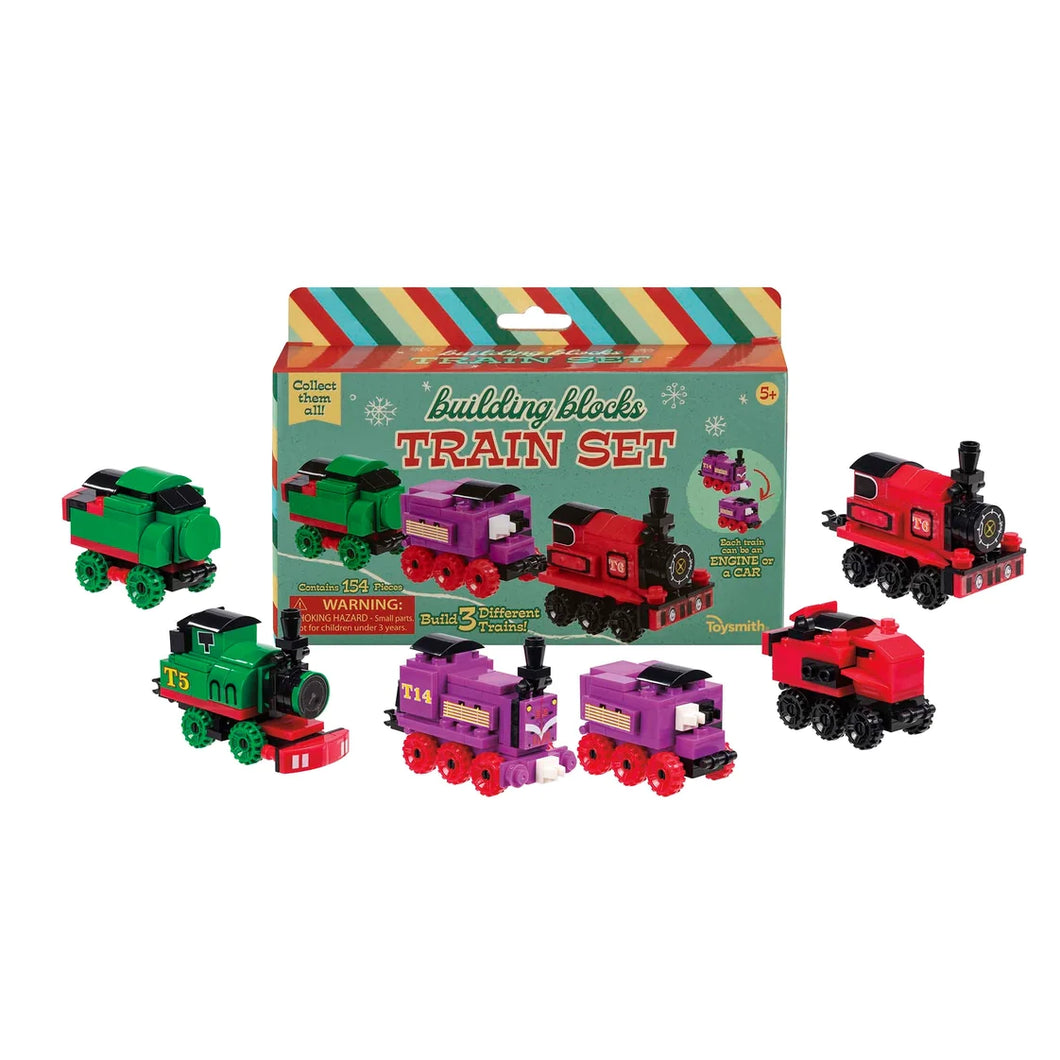 Train Set Building Blocks (Red, Purple, Green)