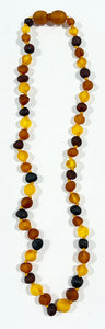 Tri-Color Authentic Certified Raw Amber Necklace