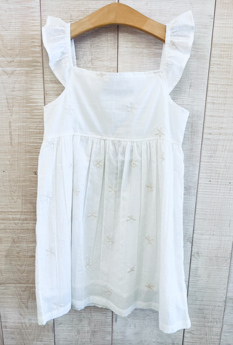 White Embroidery Floral on White Dress