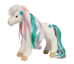 Rainbow Princess White Horse w/ brush
