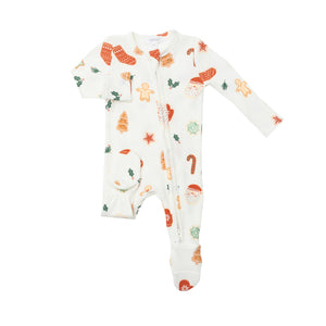 0-3mos, 3-6mos, 6-9mos, 9-12mos - Cookies Thermal Zipper Footie