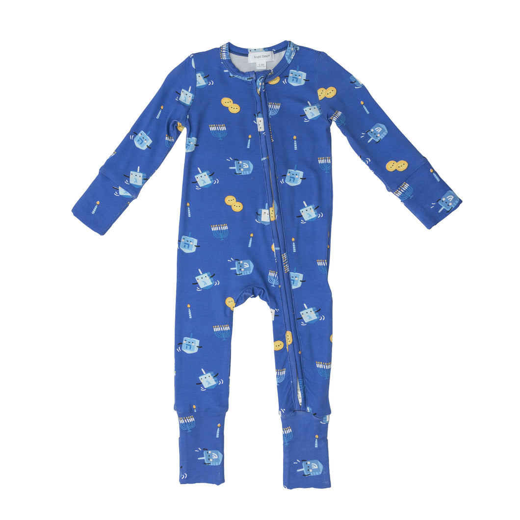 3-6mos, 6-12mos, 18-24mos - Dreidel 2 Way Zipper Romper Coverall