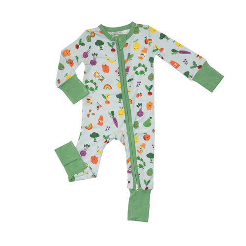 Eat The Rainbow Bamboo 2 Way Zipper Romper Coverall