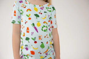 Eat The Rainbow Bamboo Short Sleeve Lounge Wear Pajama Set