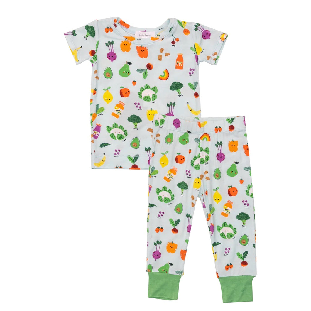 Eat The Rainbow Bamboo Short Sleeve Lounge Wear Pajama Set