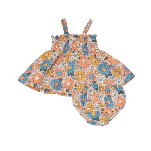 Groovy Daisy Smocked Top with Bloomer
