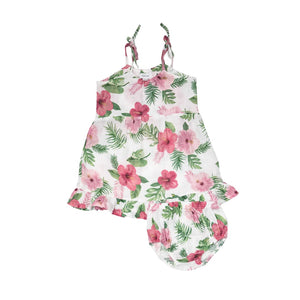 5yrs - Organic Cotton Hibiscus Twirly Sundress