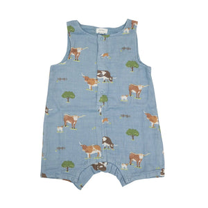 Longhorn Cattle Shortie Romper
