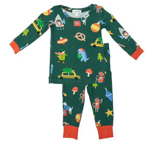 6yrs - Merry and Bright Long Sleeve Lounge Wear Pajama Set