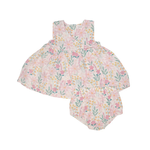 12- 18mos - Pinwheel Floral Kimono Dress & Bloomer