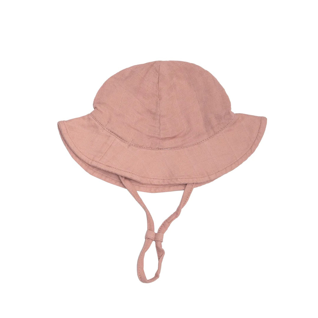 Solid Muslin in Dusty Rose Sunhat with Chin Strap