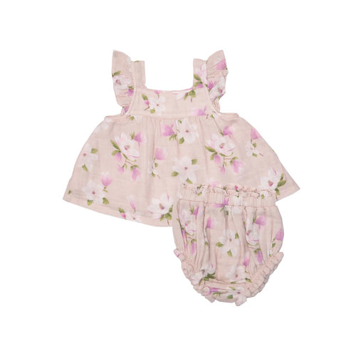Southern Magnolias Butterfly Sleeve Pinafore Top & Bloomer