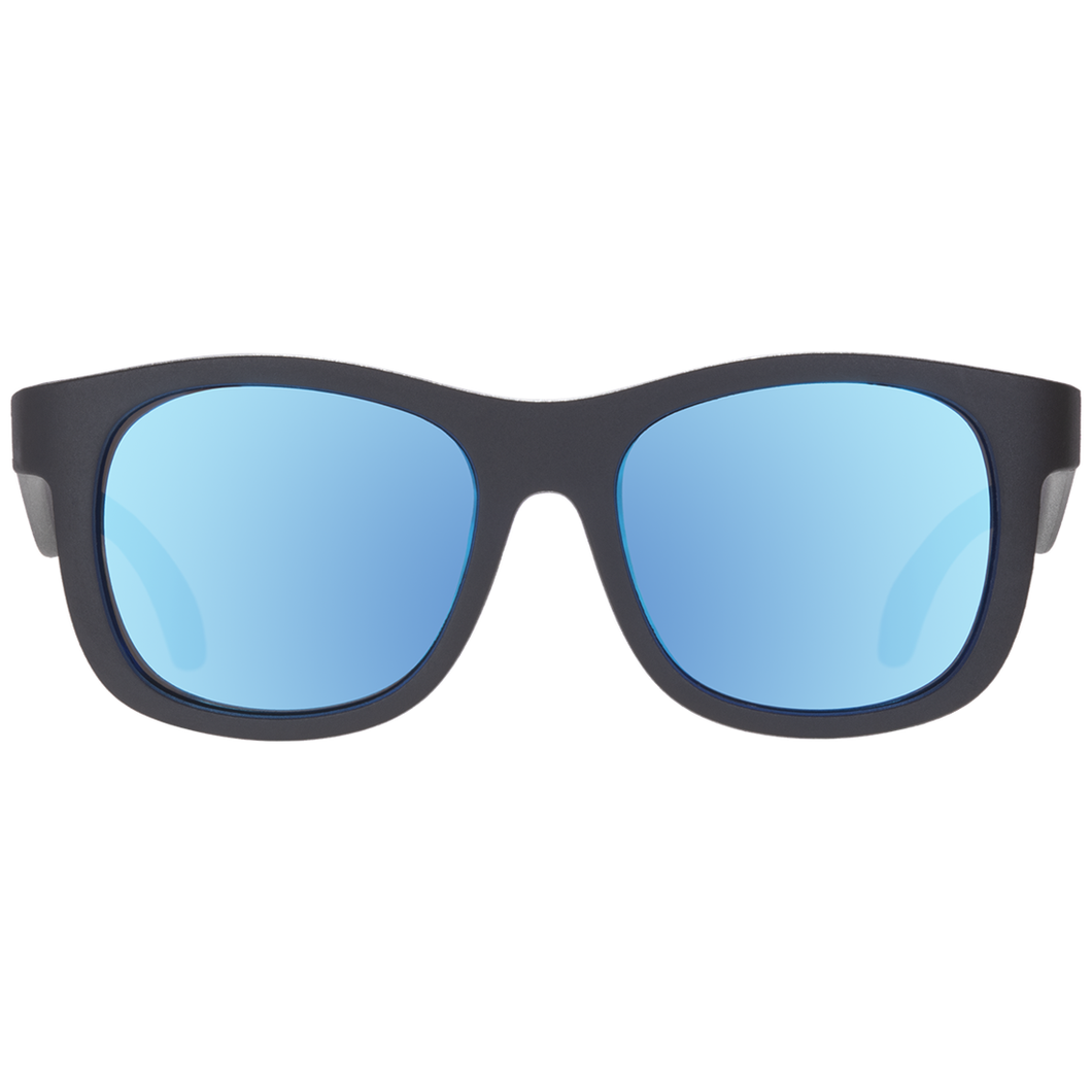 POLARIZED Jet Black with Cobalt Mirrored Lenses Kids Sunglasses