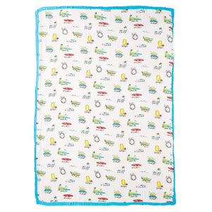 Surf Report Hawaiian Bamboo and Cotton blend Throw Blanket