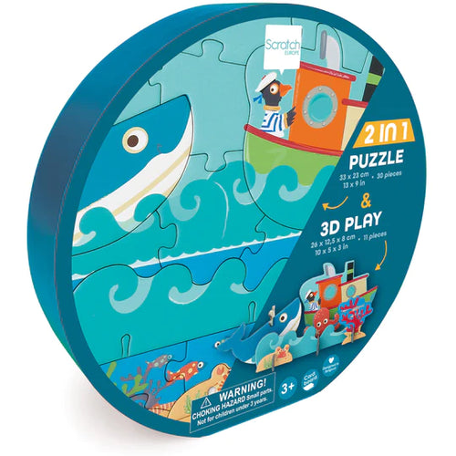 2 in 1 Puzzle and 3D Play - Ocean