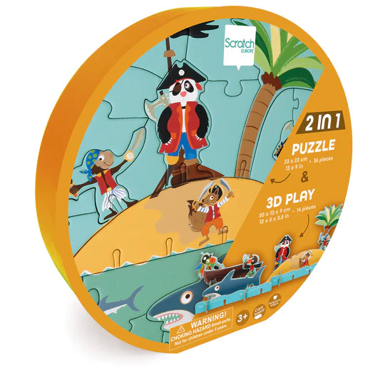 2 in 1 Puzzle and 3D Play - Pirate