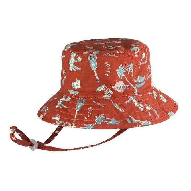 Dekuyper Pucker Bucket Hat Red Large Stitched Hawaiian Style New Old Stock