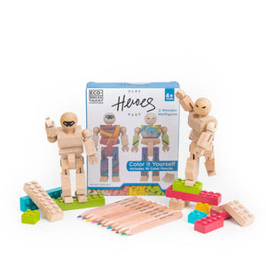Eco-Bricks Play Heroes 2 Wooden Minifigure