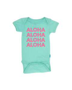 Newborn - Aloha All Day Onesie in Beach Glass