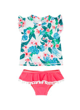 6yrs - Seashell Ruffle Short Sleeve Set Bikini in Paradise Island