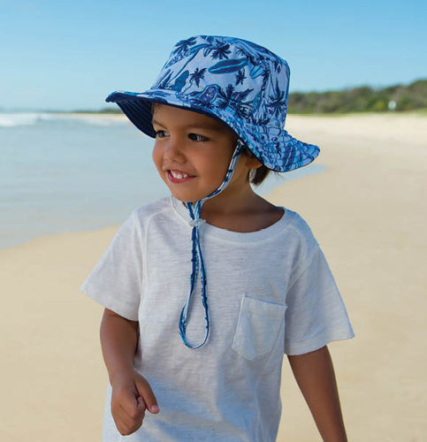 Boy's Reversible Bucket Hat - Wave Break
