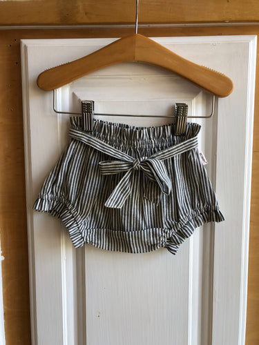 Slate Stripe Bloomer / Short with Ties
