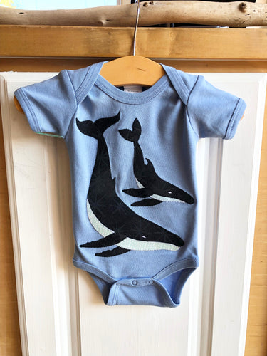 MADE IN HAWAII - Blue Organic Cotton Mama & Baby Whale Onesies