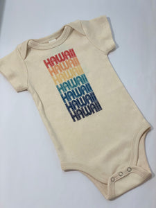 Organic Cotton Hawaii in Rainbow Color Repeat Onesie