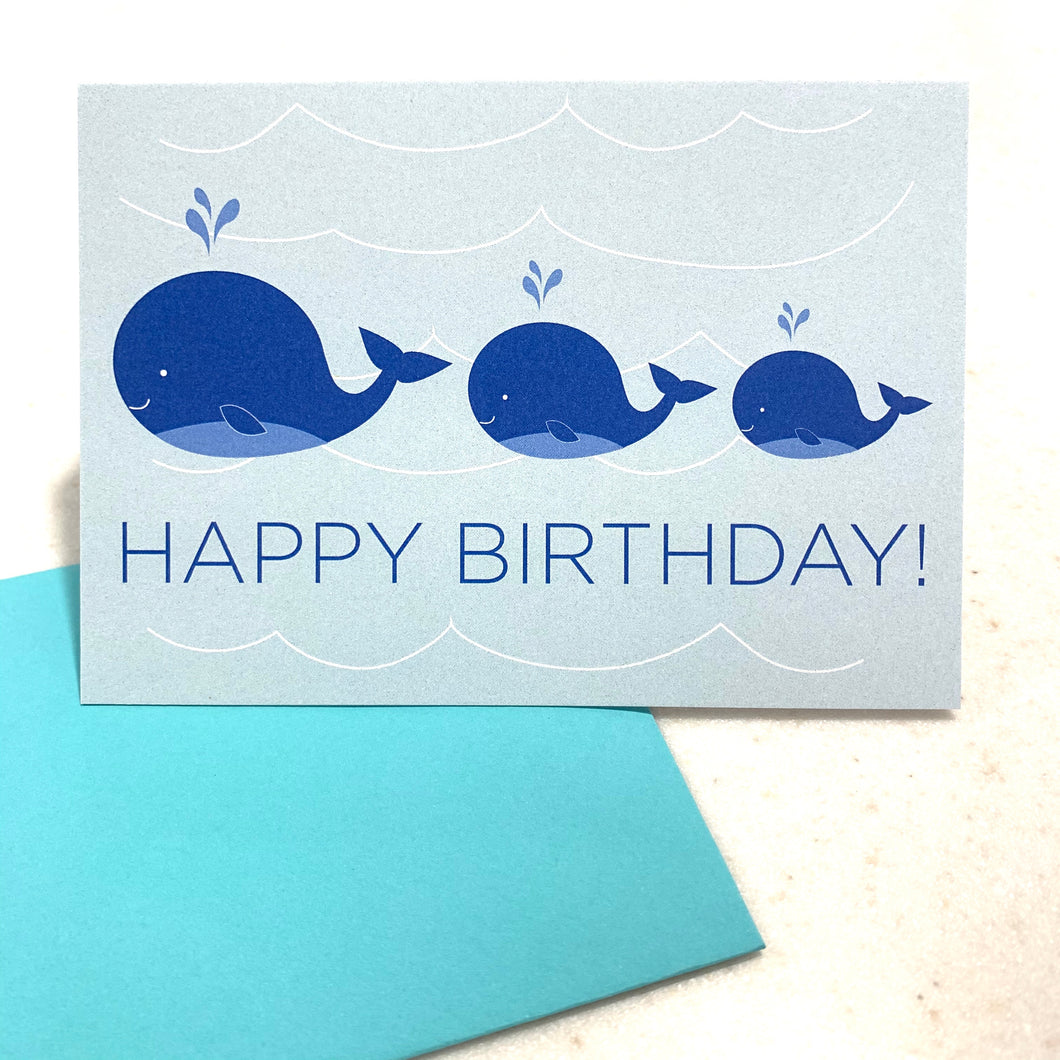 MADE IN HAWAII - Whale Happy Birthday - Single Notecard with Envelope