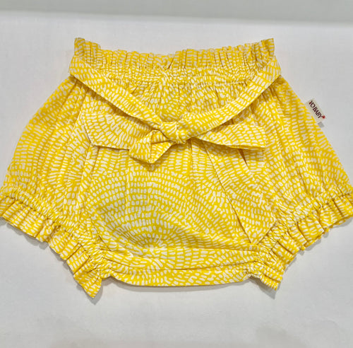 Yellow with White Speck Bloomer / Short with Ties