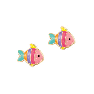 Rainbow Fish Stud Earrings