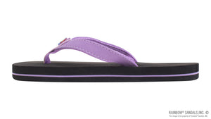 Kids Grombow - Soft Rubber Top Sole with 1/2" Narrow Strap and Pin line in Purple