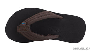 Kids Grombow - Soft Rubber Top Sole with 1" Strap Pinline in Brown