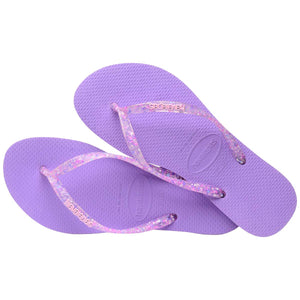 Kids Slim Logo Metallic Sandal - Purple Prism