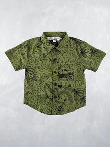 6yrs - Aloha North Shore Collar Shred Shirt in Jungle Army