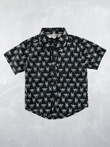 2yrs - Aloha Shaka Rock Collar Shred Shirt in Black