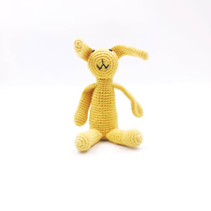 My First Yellow Bunny Crochet Rattle Plushie