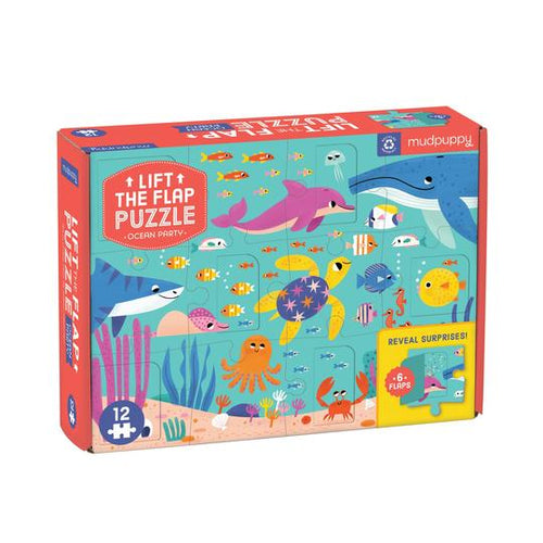 Ocean Party Lift-The-Flap Puzzle - 12 pc Puzzle